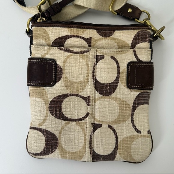 Coach Signature Crossbody Swingpack Cream/Tan/Brown Handbag 41464 - Picture 10 of 16